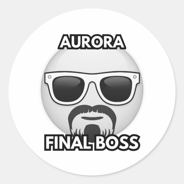 Aurora Final Boss Cool Emoji Sticker (Front)