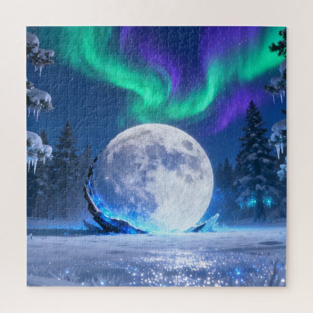 Aurora Full Moon Jigsaw Puzzle (Vertical)