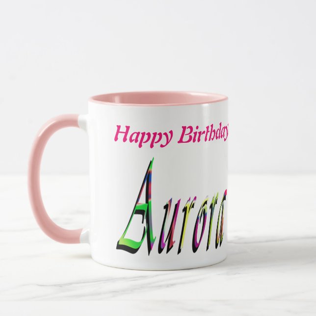 Aurora Girls Name Logo, Mug (Left)