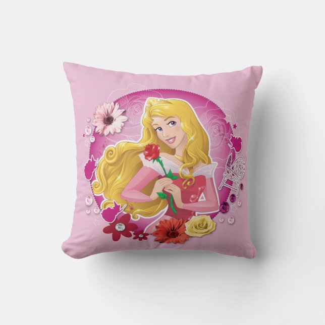 Aurora - Graceful Princess Throw Pillow (Front)