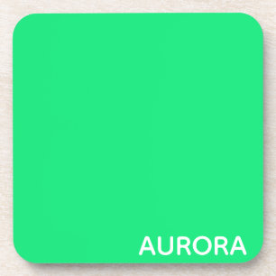 Aurora green colour name coaster