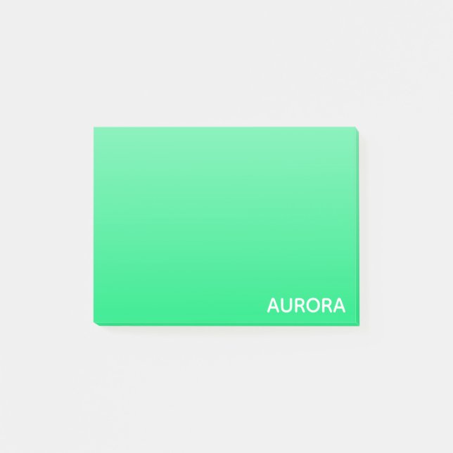 Aurora green colour name post-it notes (Front)