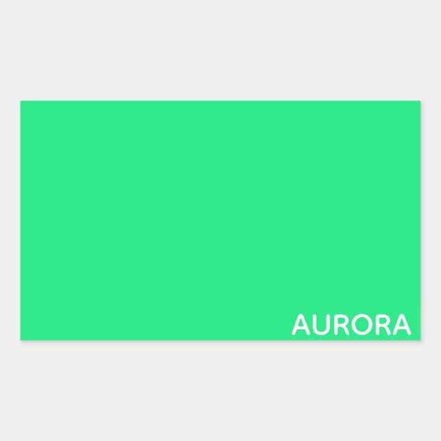 Aurora green colour name sticker (Front)