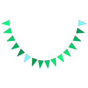 Aurora Green to Electric Blue Gradient Theme Bunting Flags