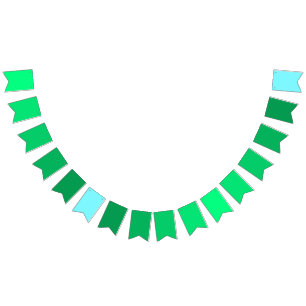 Aurora Green to Electric Blue Gradient Theme Bunting Flags