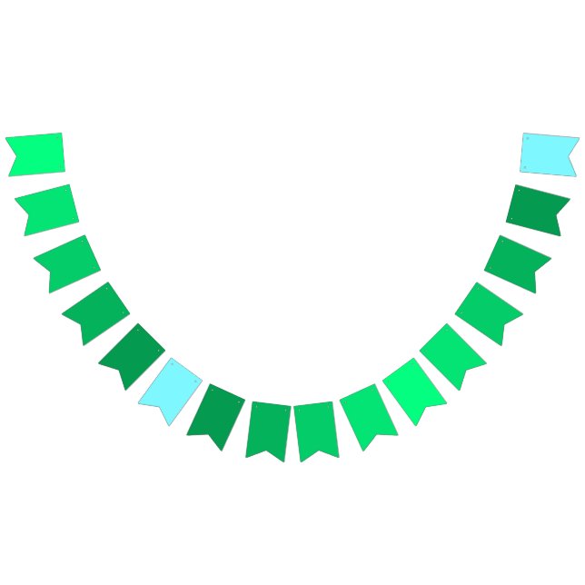 Aurora Green to Electric Blue Gradient Theme Bunting Flags (All)