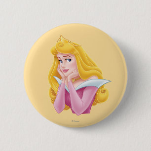 Aurora Hands on Chin 2 Inch Round Button