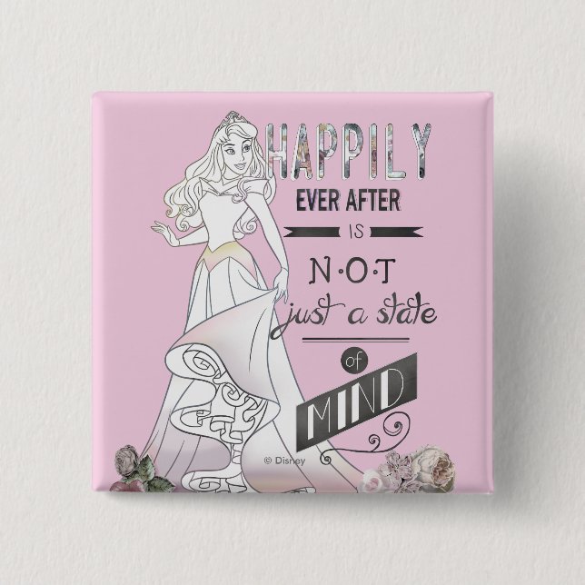 Aurora - Happily Ever After 2 Inch Square Button (Front)
