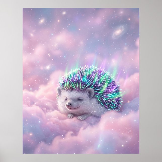 Aurora Hedgehog Cloud Nebula Space Art Poster (Front)