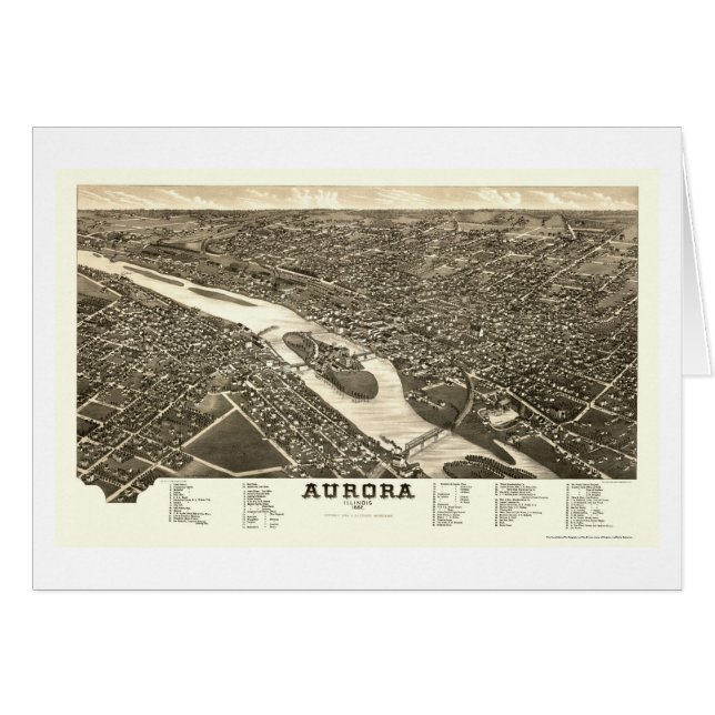 Aurora, IL Panoramic Map - 1882 (Front Horizontal)