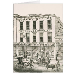 Aurora Illinois Aurora Beacon News 1871 Stone Lith