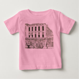Aurora Illinois Aurora Beacon News 1871 Stone Lith Baby T-Shirt