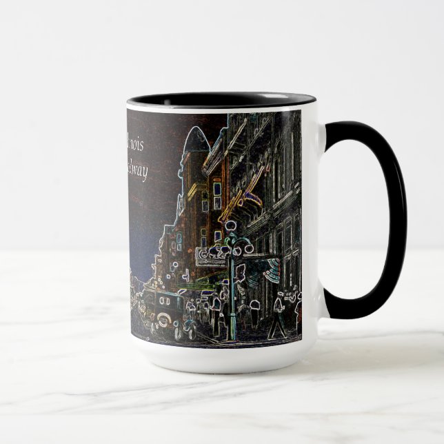 Aurora Illinois South Broadway Neon Art 1920 Mug (Right)