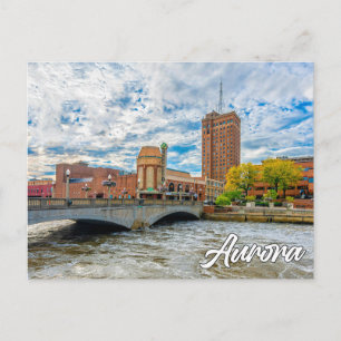 Aurora, Illinois, USA Holiday Postcard