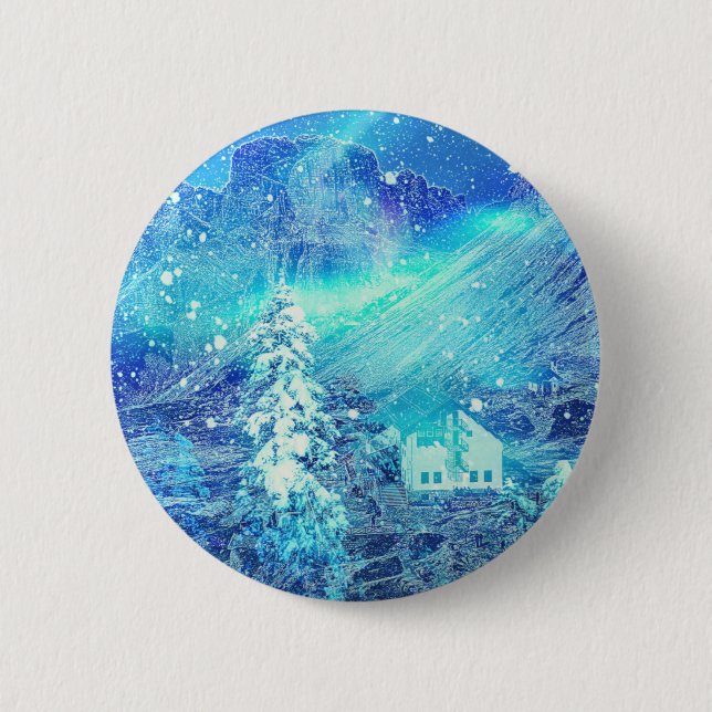 Aurora In Valleys 2 Inch Round Button (Front)