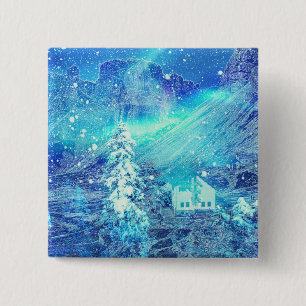 Aurora In Valleys 2 Inch Square Button
