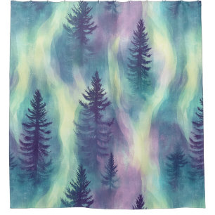 Aurora Landscape Forest Pattern