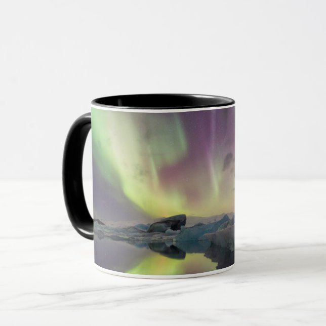 Aurora Lights Reflect in Lagoon Mug (Front Left)
