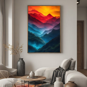 Aurora Mountain Symphony Poster