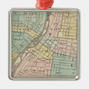 Aurora, Naperville and Wheaton Metal Ornament