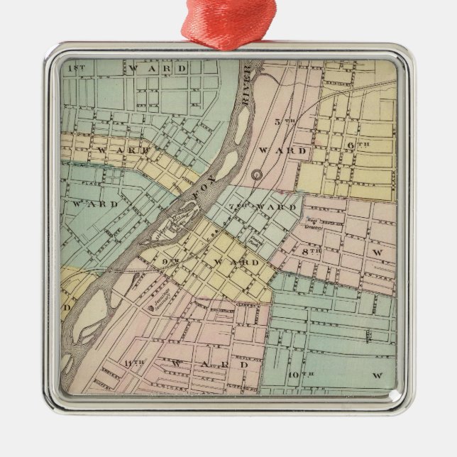 Aurora, Naperville and Wheaton Metal Ornament (Front)