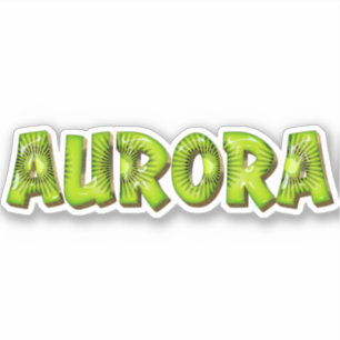 Aurora Nom Kiwi Design Autocollants
