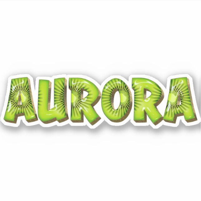 Aurora Nom Kiwi Design Autocollants (Devant)
