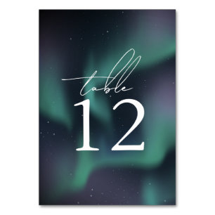 Aurora Northern Lights Wedding Table Number