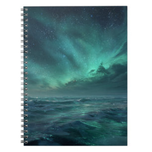 Aurora Ocean Glow Green Night Sky Carnet