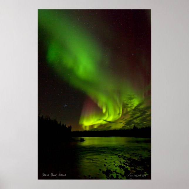 Aurora over the Salcha River Poster (Front)