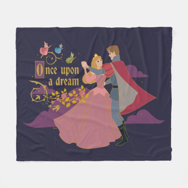 Aurora & Phillip Once Upon a Dream Waltz Fleece Blanket (Front (Horizontal))