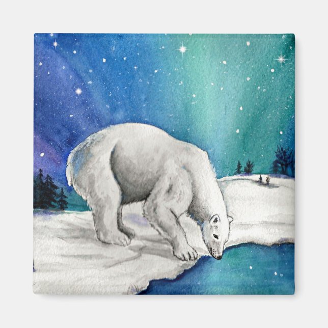 Aurora Polar Bear Magnet (Front)