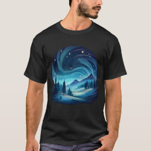 Aurora Ridge Night Scene T-Shirt
