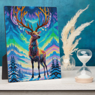 Aurora Stag: Magic in the Night Plaque