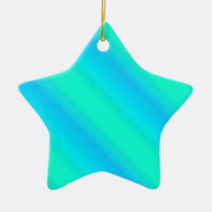 Aurora stripes - blue, aqua, turquoise ceramic ornament