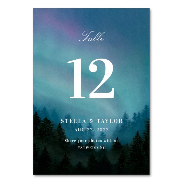 Aurora Table No. Table Number (Front)