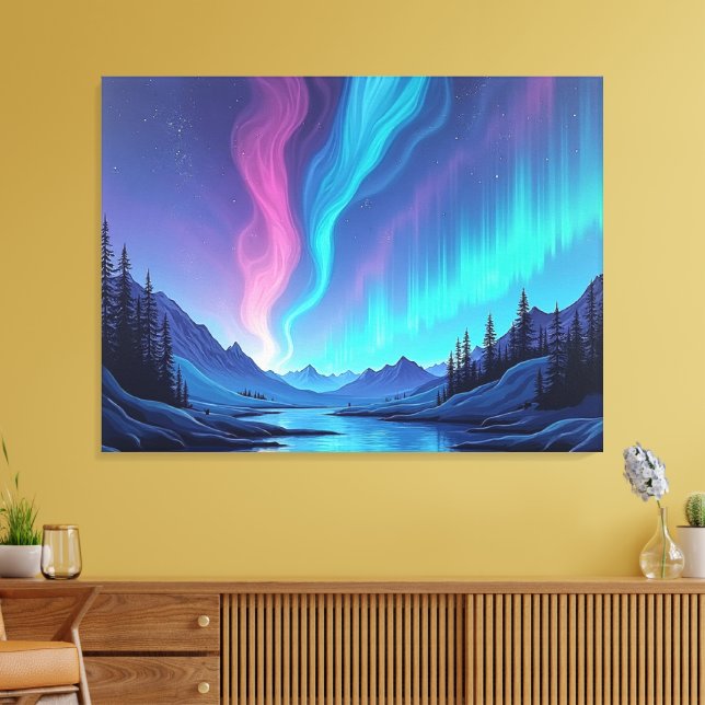 Aurora Tide – Premium 40"x32" Fluid Art Canvas Print (Insitu(LivingRoom))