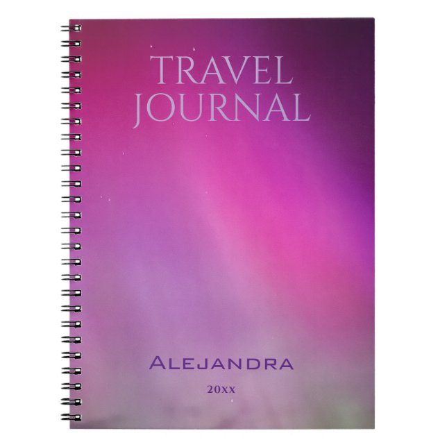 Aurora Travel Journal Name Year Notebook (Devant)