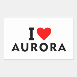 Aurora United States America USA love city heart l Sticker
