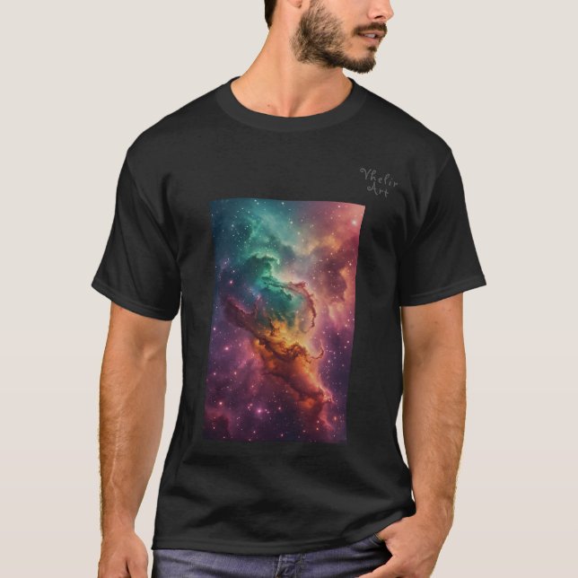 Aurora Veil Nebula Design T-Shirt (Front)