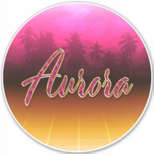 Aurora Vorname Name golden pink Aufkleber Sticker