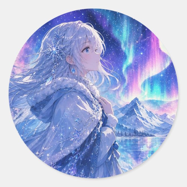 Aurora Winter Girl Sticker (Front)