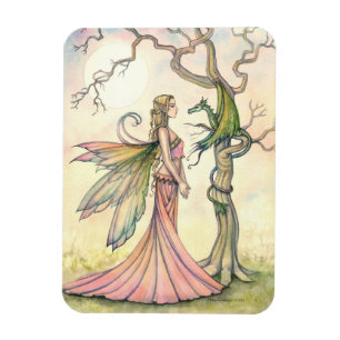 Aurora's Dragon Fantasy Art by Molly Harrison Magnet