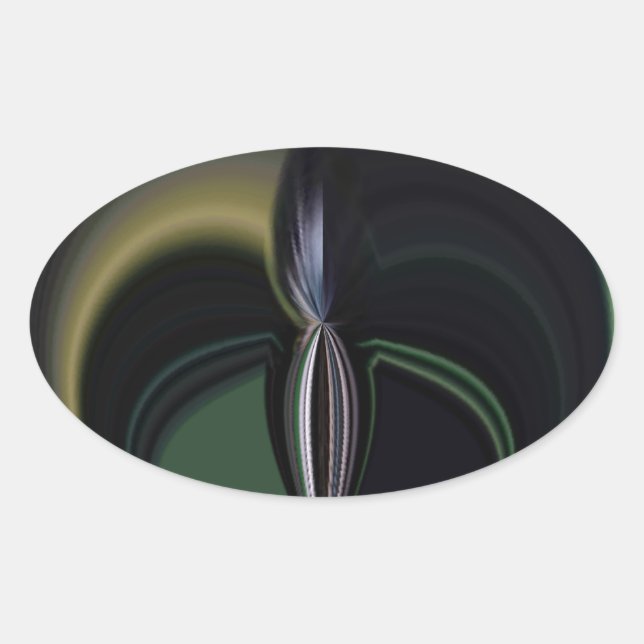 Aurora's Embrace: Cosmic Kaleidoscope Oval Sticker (Front)