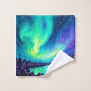 Aurora's Magical Night Sky Dance Design Bath Towel Set