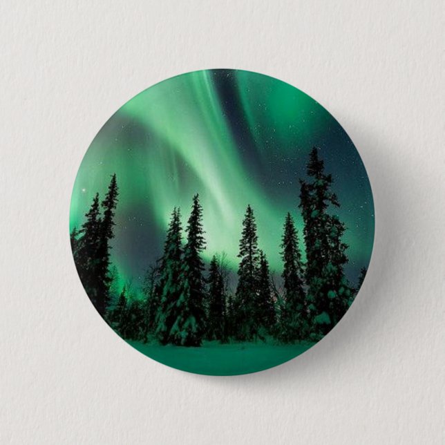 AURORAS OF ALASKA 2 INCH ROUND BUTTON (Front)