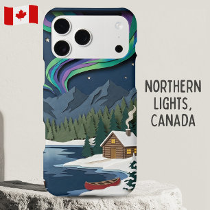 Aurores boréales Canada Diorama en papier stratifi