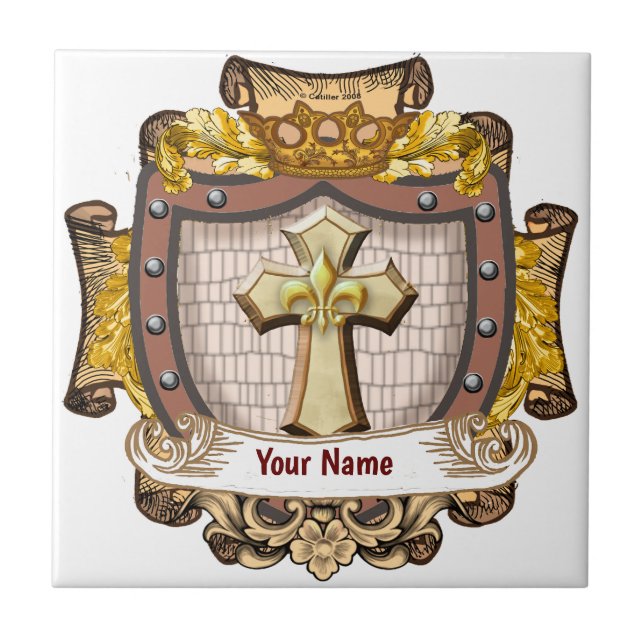 Aurum Family Crest Surname Tile (Front)