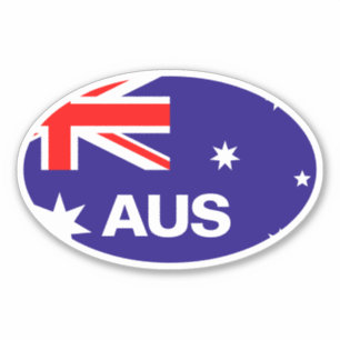 AUS country code Australian flag oval vinyl car