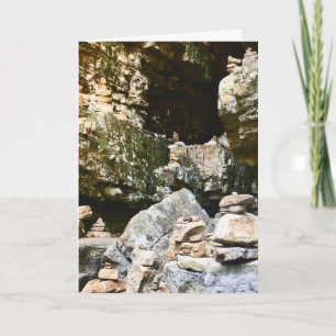 ausable chasm rock cairns holiday card